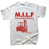 Новинка, потрясающая футболка с надписью «MILF Man I Love Forklift Driver», графическая уличная одежда с коротким рукавом, подарки на день рождения, летний стиль