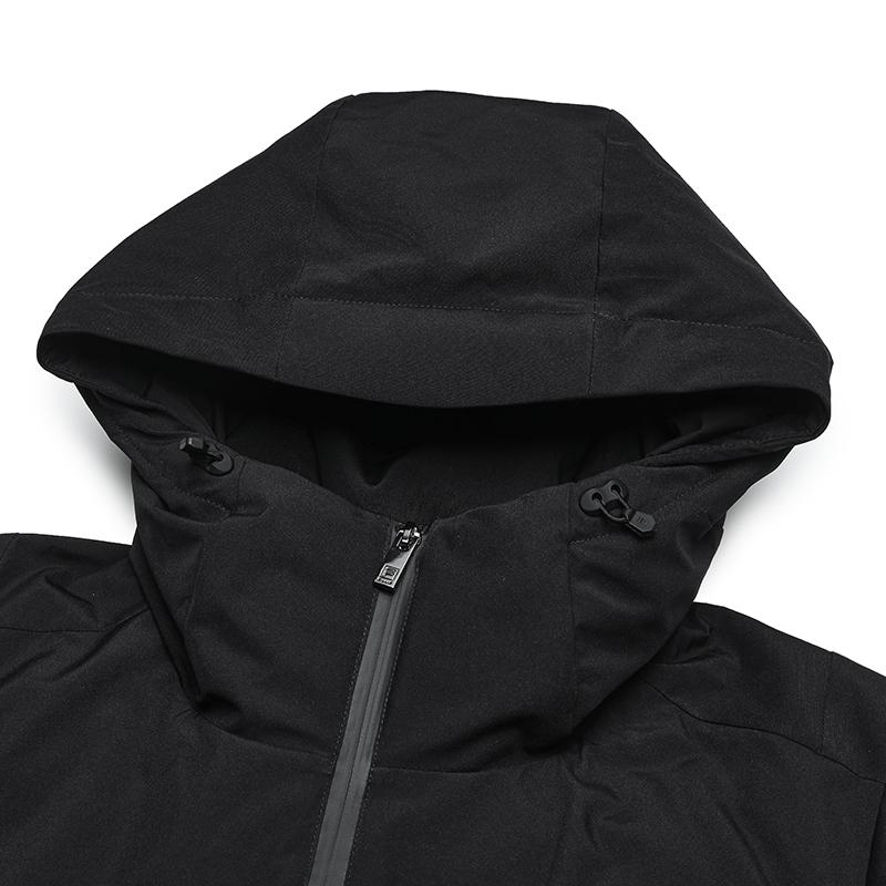 Fila Белая Серия Простая Удобная Модная Теплая Пуховая Куртка с Капюшоном Мужская Верхняя Одежда Черная F61M443901F-BK