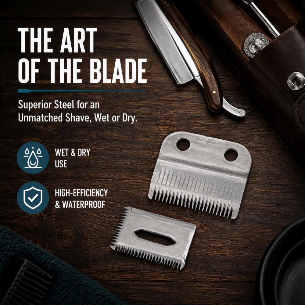2PCS 2 Hole Design Clipper Blades Replacement Waterproof Professional Clipper Blades Barber Shop