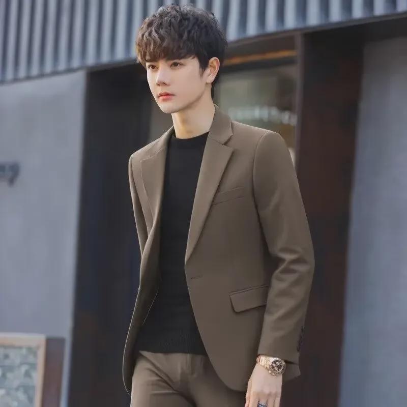 Мужской приталенный пиджак в корейском стиле для жениха