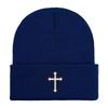 European and American popular fashion embroidery cross knitted hat outdoor sports wool hat cycling warm hat cold hat