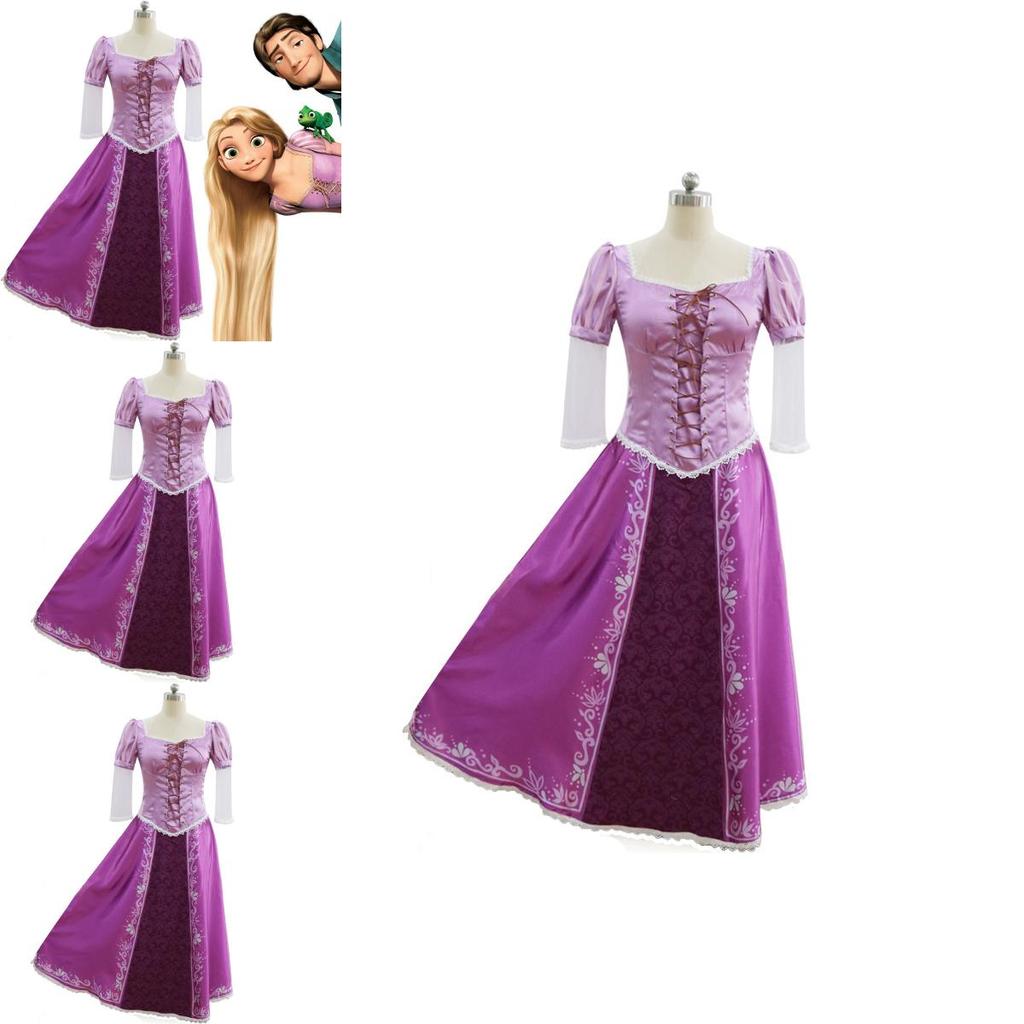Elegant Adult Fairytale Princess Tangled Rapunzel Cosplay Costume For Halloween Parties