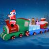 8.85FT Inflatable Christmas Train Santa Friends Toy LED Lit Festive Gift Xmas Yard Party Decoration Xmas Supplies Home Ornament