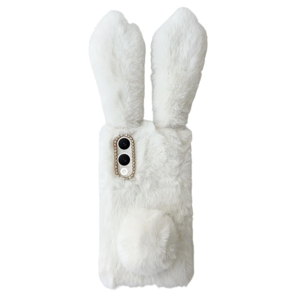 For Samsung Galaxy S25 Edge Case Plush Cute Bunny Winter Fluffy TPU Phone Cover