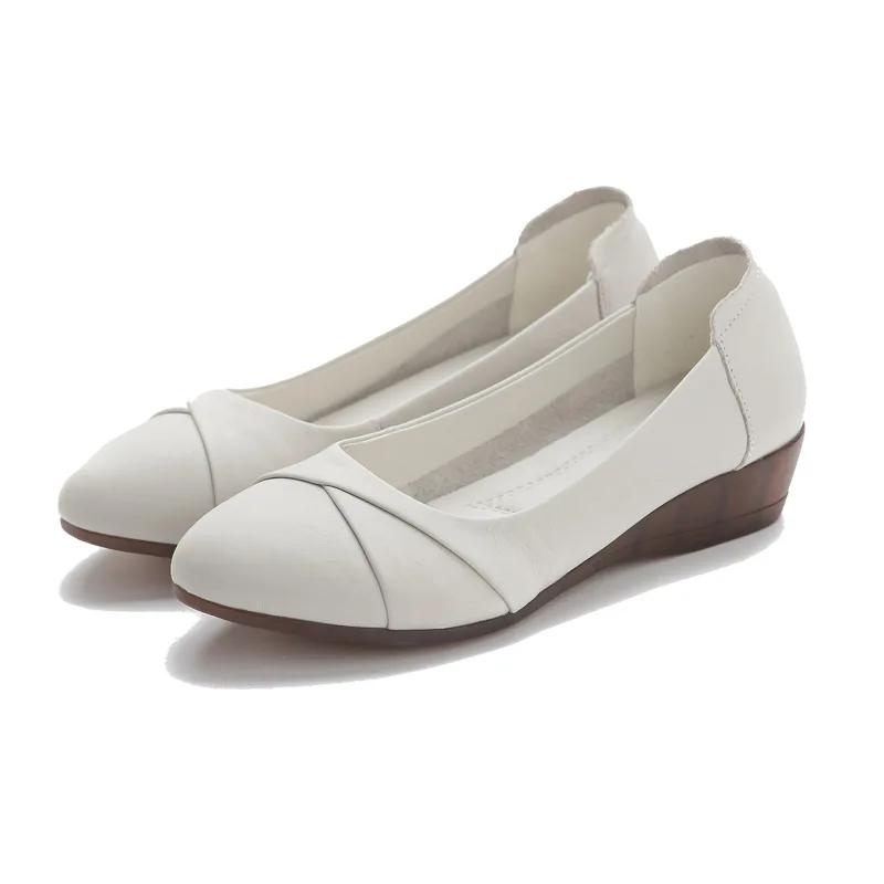 Women Classic Round Toe High Quality Spring Slip On Square Heel Shoes Lady Casual Comfort Spring Summer Red Heel Pumps