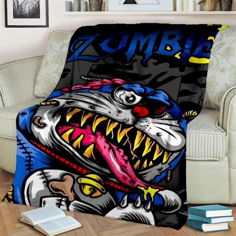 3D Printing D-Doraemon Anime Cartoon Blanket,Soft Throw Blanket for Home Bedroom Bed Sofa Picnic Travel Office Cover Blanket Kid