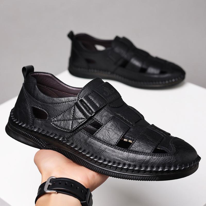 Men's Hollow Out Closed Toe Sandals Large Size 47-48 Thick Sole Summer Casual Footwear