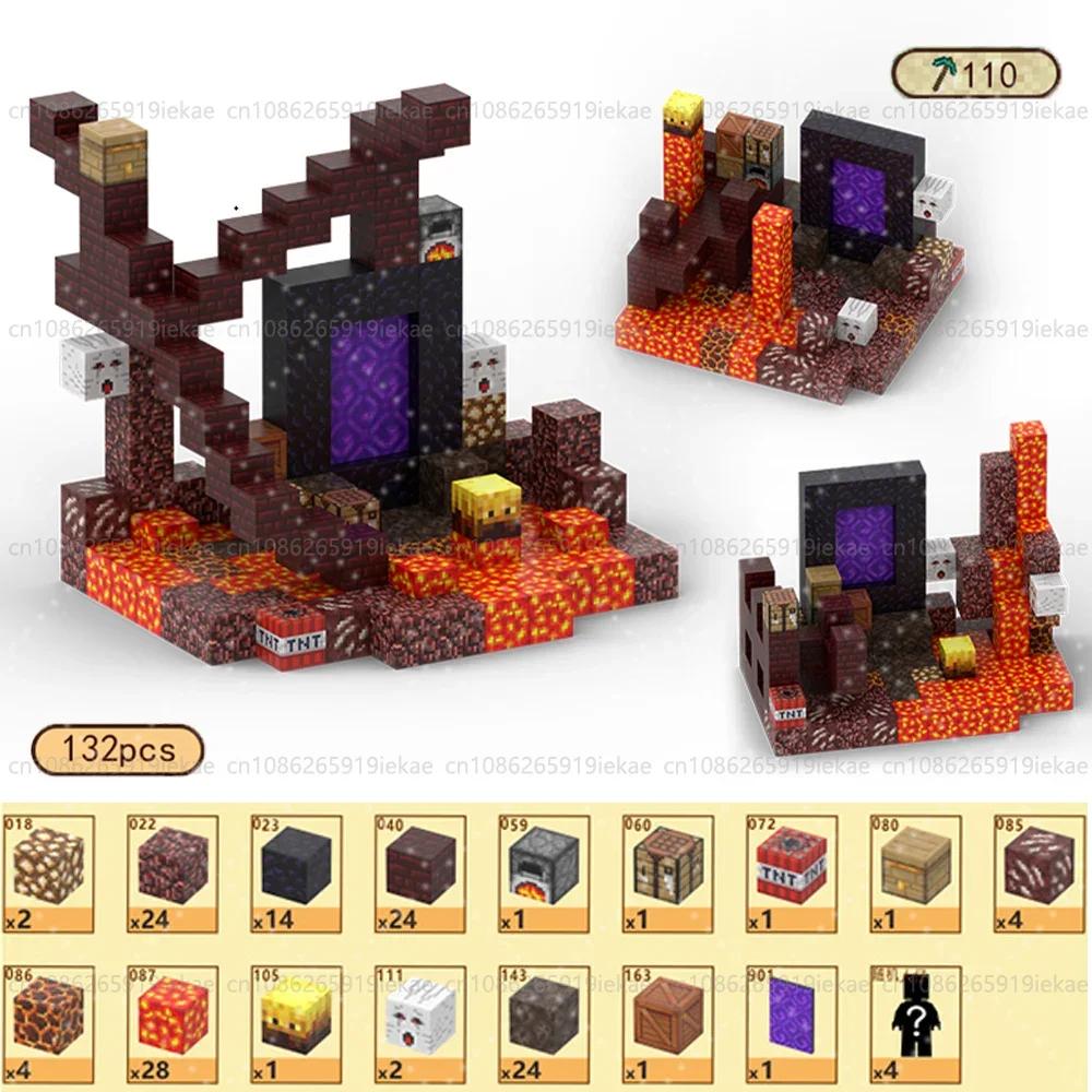 Магнитные строительные блоки Mine World Набор магнитных кубиков для мальчика девочки ребенка Возраст 3+ Модель сделай сам Детские STEM Монтессори Сенсорные игрушки Подарок