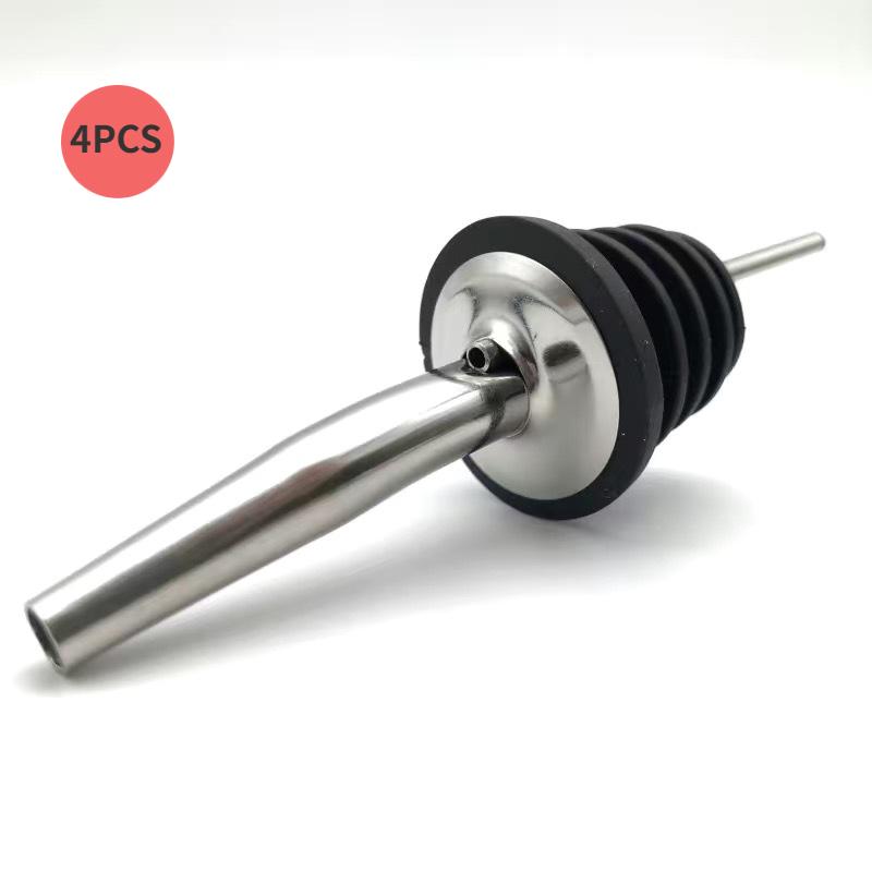 4 ШТ Лейка 304 Нержавеющая Сталь Носик для Алкоголя Бутылка Носик для Оливкового Масла Диспенсер Винная Пробка с Крышкой для Бутылки Винные Аксессуары