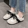 Women Soft Leather Shoes Comfortable Breathable Casual Sneaker 2024 Korean New Lace-Up Non-slip Flat Sports Running Shoe