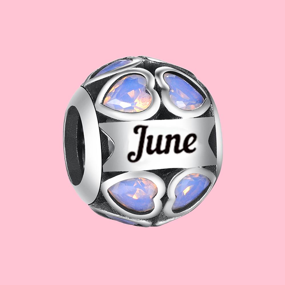 S925 Серебряный круглый камень с вырезом в форме сердца, очаровательная бусина, подходит для оригинальных ювелирных изделий своими руками для женских подарков на день рождения