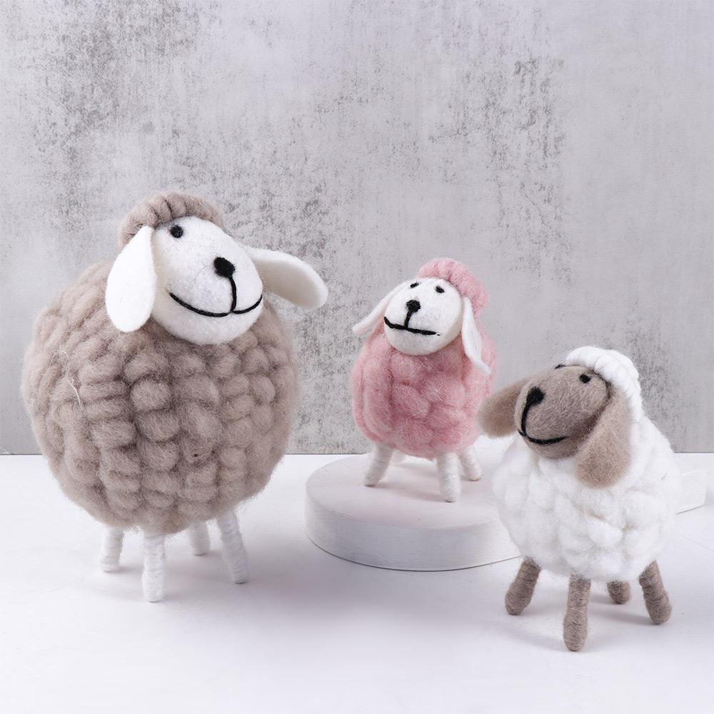 Supplies Miniatures Wool Felt Sheep Home Furnishings Mini Table Ornament Figurines Desktop Decor