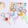 3D Food Lollipop Keychain Transparent Candy Key Rings Creative Simulation Lollipop  Jewelry Gifts