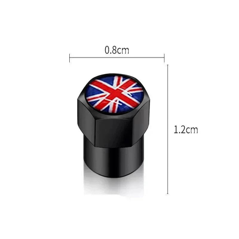 4Pcs/Set Car Tire Valve Caps Wheel Valve Cap Auto Tyre Air Valve Stem Caps Dust Cover for F1 UK Flag Car Vehicles Styling Stem Caps1