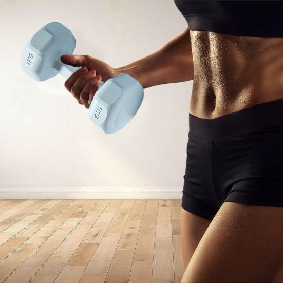 1 пара гантелей, набор гантелей, конструкция с защитой от перекатов, гантели 2-в-1 и штанга для отжиманий, 1 кг, гантели для дома, йоги, фитнеса, силовые тренировки, оборудование для тренировок