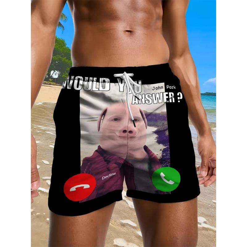 3d Printed Pig Pattern Cute Beach Shorts Casual Loose Hawaiian Shorts Suitable For Unisex Clothing