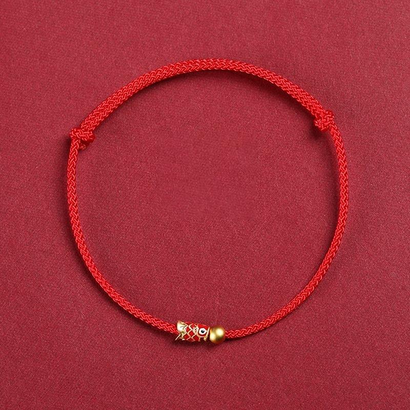 Изысканный браслет на лодыжку Lucky Red Thread для мужчин и женщин, ручная веревка Koi, плетеные браслеты из веревки ручной работы, ювелирные аксессуары, подарки