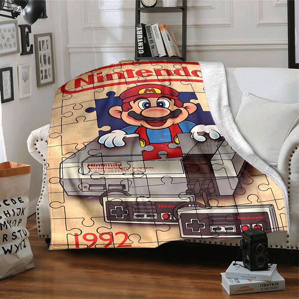 1 шт. Фланелевое одеяло Mario Nintendo, Мягкое, приятное для кожи, с цифровой печатью, Различные размеры в наличии для семьи, друзей, на день рождения