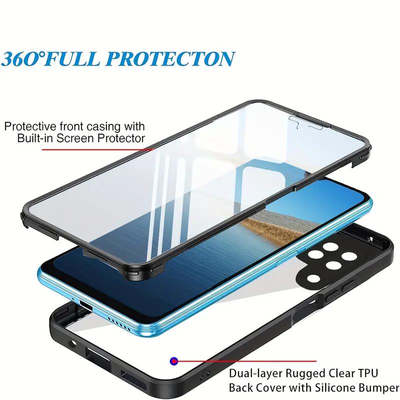 Двусторонний прозрачный сверхпрочный защитный чехол 360 градусов 2 в 1 для Samsung Galaxy M52 5G M33 M53 A05 A05S A04S A15