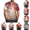 Men's Halloween Printed Round Neck Raglan Short Sleeve Top T-Shirt