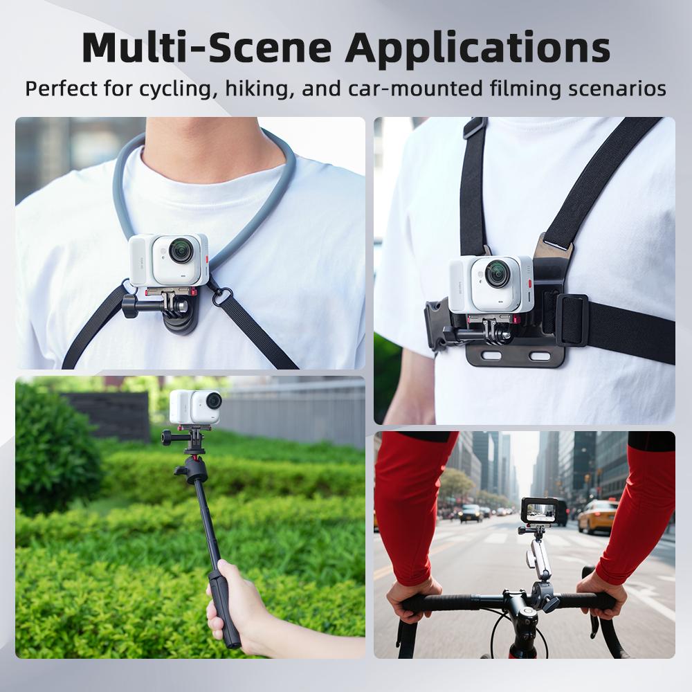 Flymile Magnetic Quick Release Adapter Mount for Insta360 Go Ultra Accessories Foldable Dual-Claws Base Extension Bracket