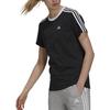 Adidas Футболка Essentials с тремя полосками, черная/белая, женская, уличная GS1379
