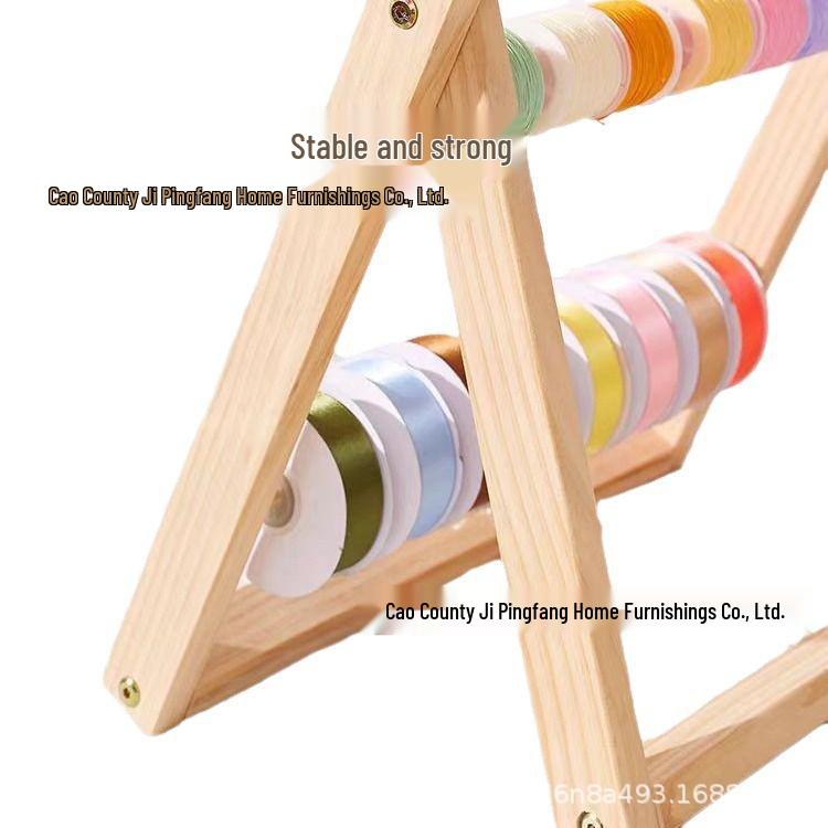 Solid Wood Ribbon and Yarn Storage Rack - Home DIY Display for Ribbon Spools In Art Areas
