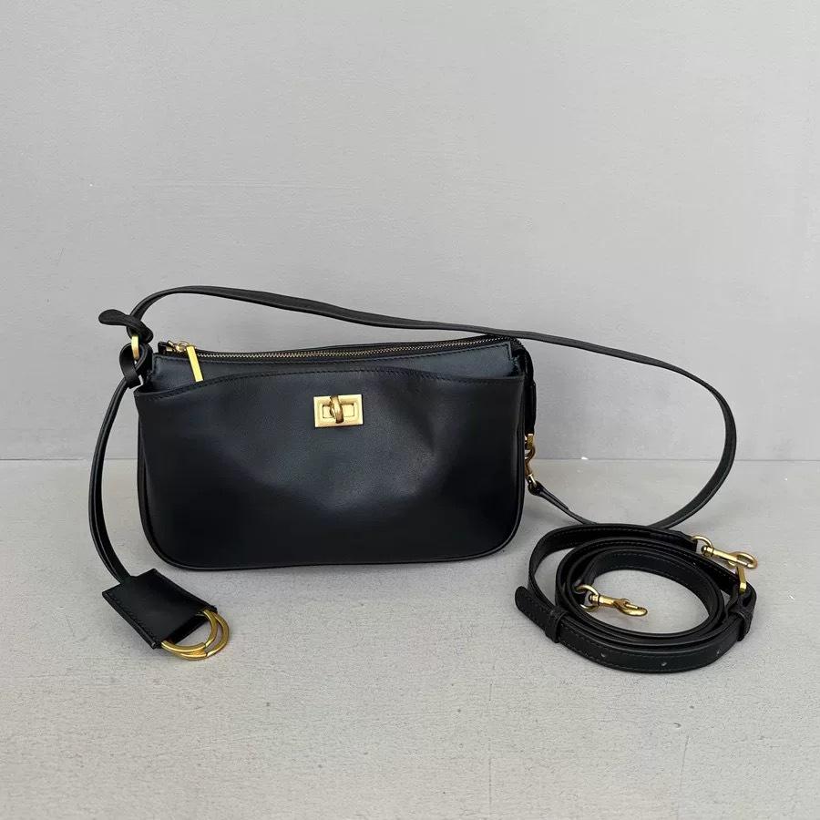 Высококачественная женская сумка-кроссбоди хобо из натуральной кожи 2025