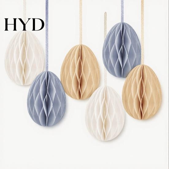 Multi-Scene Party Decor 2 Pcs Easter Honeycomb Hanging Decoration 3D Paper Egg Ornaments for Home Classroom Spring Supplies Wedding