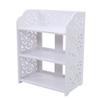 3 Tiers White Hollow Out Shoe Rack Stand Storage Organiser Shelf 60cm