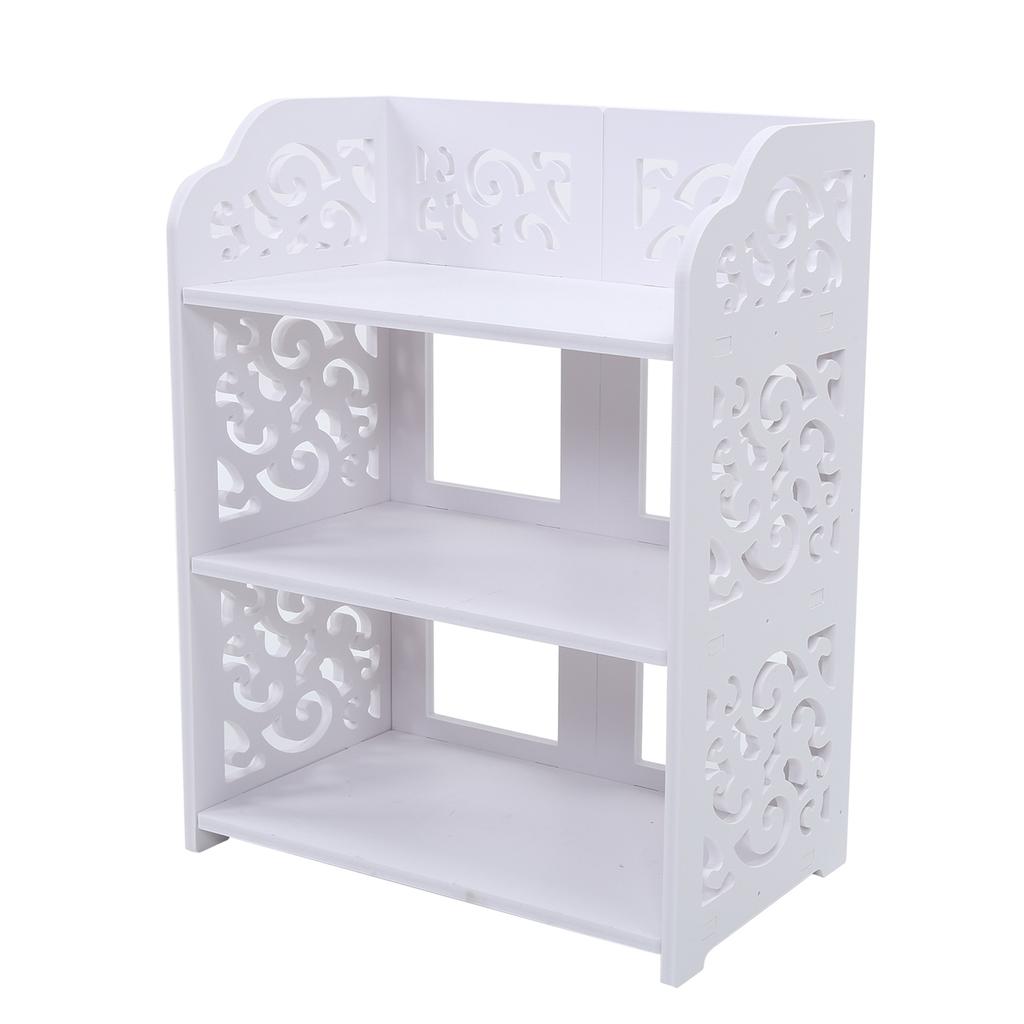 3 Tiers White Hollow Out Shoe Rack Stand Storage Organiser Shelf 60cm