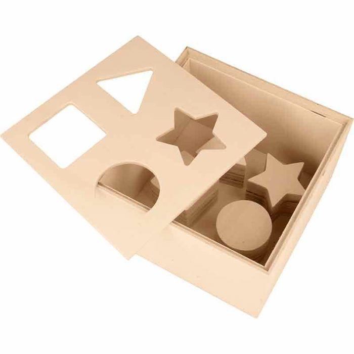 Activity Cube To Decorate - Wood - 10x16x16 Cm - Beige - Mixed - Adult