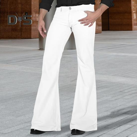 Мужские расклешенные брюки с 4 карманами, средней посадки, однотонные, с застежкой-молнией на пуговицы, длинные брюки для работы, путешествий, отдыха