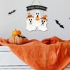 1set New Halloween Decorative 2D Wooden Sign with Pumpkin and Ghost Creative Design for Door Hanging Ghost Festival Decoration