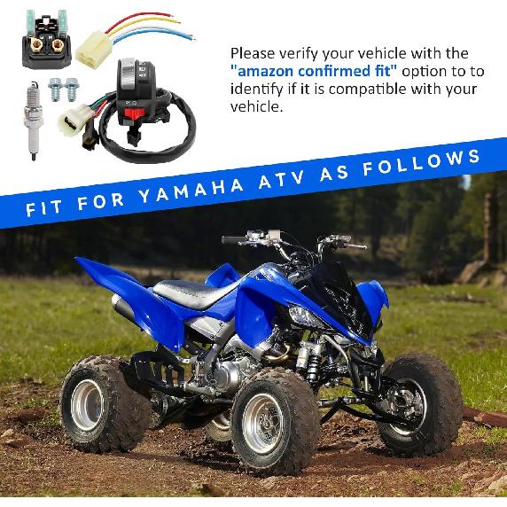 M MATI Выключатель старт-стоп и реле соленоида стартера и разъем и свеча зажигания для Yamaha YFM Big Bear 250/400 Grizzly 350/400/660 Kodiak 400/450 Wolverine 350/450