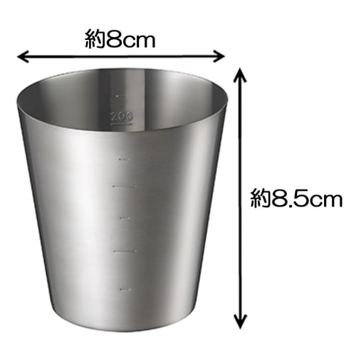 Yoshikawa EA to CO Iitoko Measuring Cup, Made in Japan, Stainless Steel, with Graduations, Hakaru AS0037