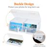 Clear Photo Storage Box 16 Inner Organizer Cards Keeper Craft Storage Case  Stickers