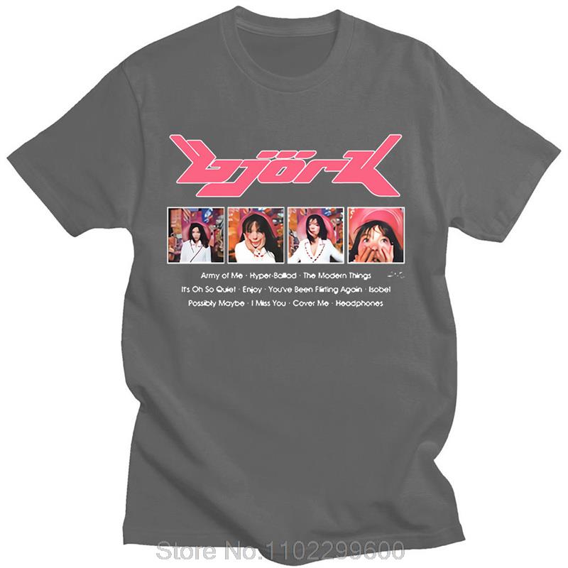 90s Vintage Bjork Music Album Print T Shirt Summer Short Sleeve Tshirt Unisexs Womens Oversized Tshirt Streetwear Unisex tees