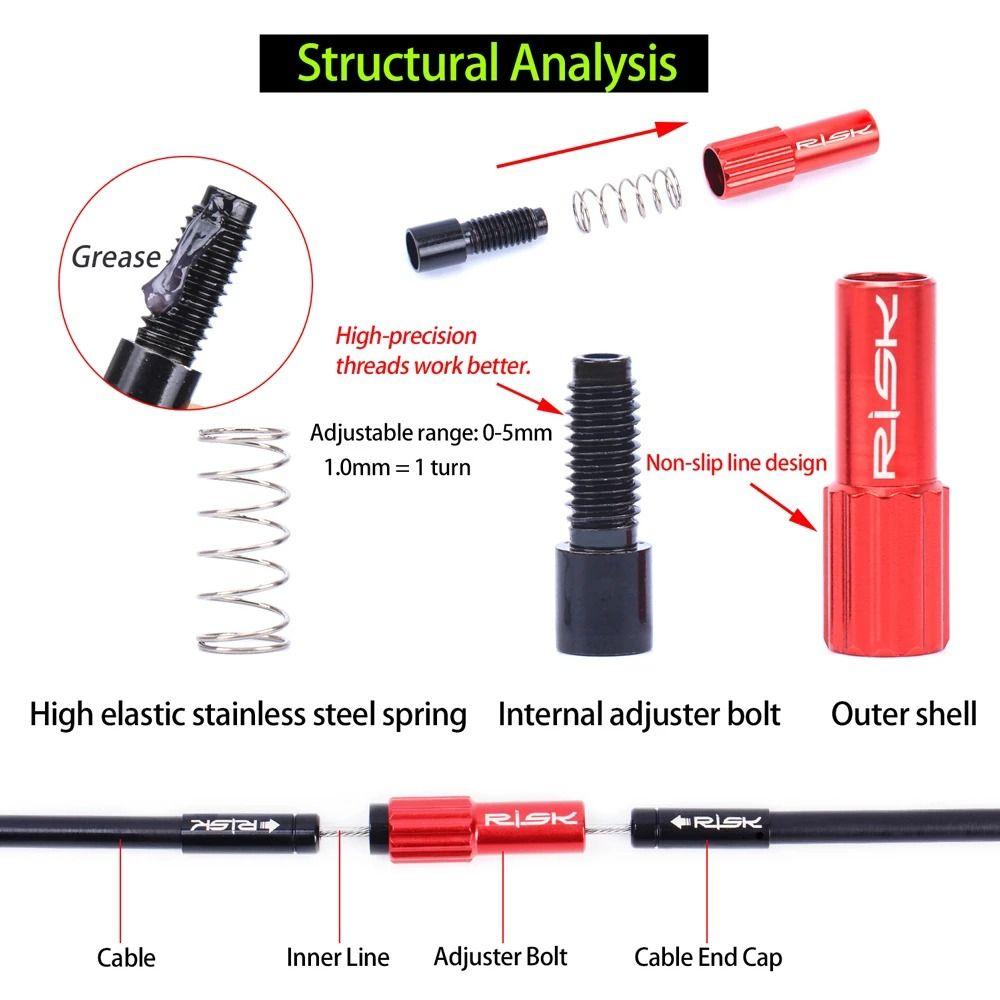 Cable Gear Derailleur Screw Bolt Inline Cable Adjuster Bike Shifter Cable Screws Adjustable Screws