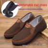 Men's Old Beijing Cloth Slip-On Shoes: Durable, Non-Slip, Odor-Resistant Casual Footwear for Middle-Aged and Elderly.