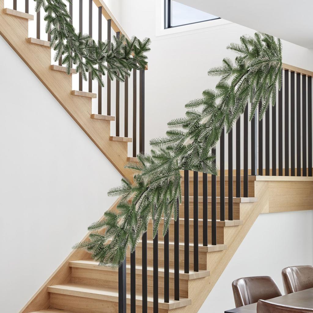 Five-Fork Rattail Artificial Decoration, 47.24 Inch/pcs Realistic Garland For Holiday, Christmas, Full, Artificial Branches