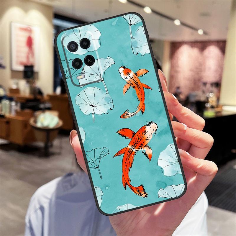 Чехол-книжка с изображением рыбы Кои Инь-Ян для Oppo A40 A60 A80 A18 A38 A58 A78 A98 A16 A76 A96 A15 A17 A77 A74 A94 A54 A57S