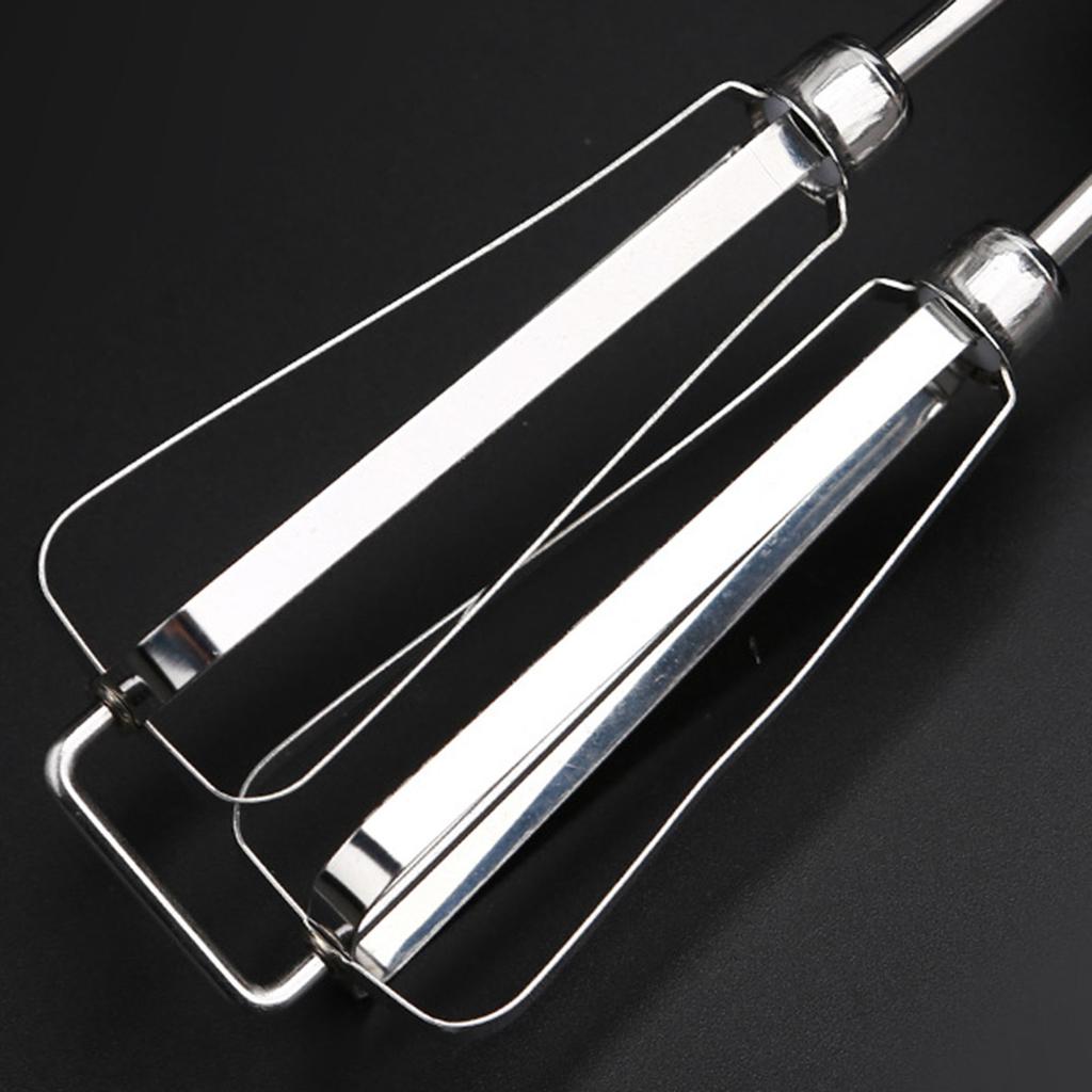 Manual Hand Crank Egg Beaters Stainless Steel Double Heads Egg Whisk Multi-Purpose Time-Saving Food Blender Mixer Kitchen Tool