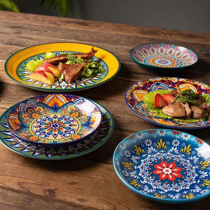 6,5 дюйма/8 дюймов/10 дюймов Керамические тарелки Тарелка для яиц Костяной диск Западные тарелки для стейка Основные блюда Неглубокие плоские тарелки
