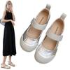 Модные женские туфли на плоской подошве Mary Jane Canvas Sandals Весна-лето Прогулочная обувь Дизайнерские повседневные туфли на плоской подошве Silver Beige Board Shoes Zapatos Mujer