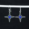 Серьги в форме звезды из натурального лазурита, серьги из стерлингового серебра 925 пробы, серьги-подвески из серебра ручной работы в стиле бохо, подарок на день рождения