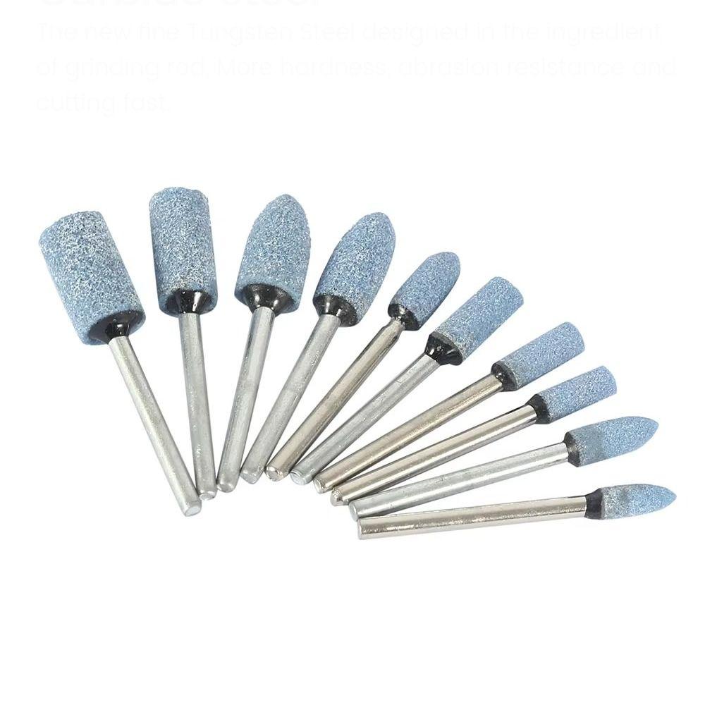 10Pcs 4-10mm Polishing Head Wheel Head Blue Electric Grinding Stone Wheel Abrasive Mounted Stone Dremel Accessories