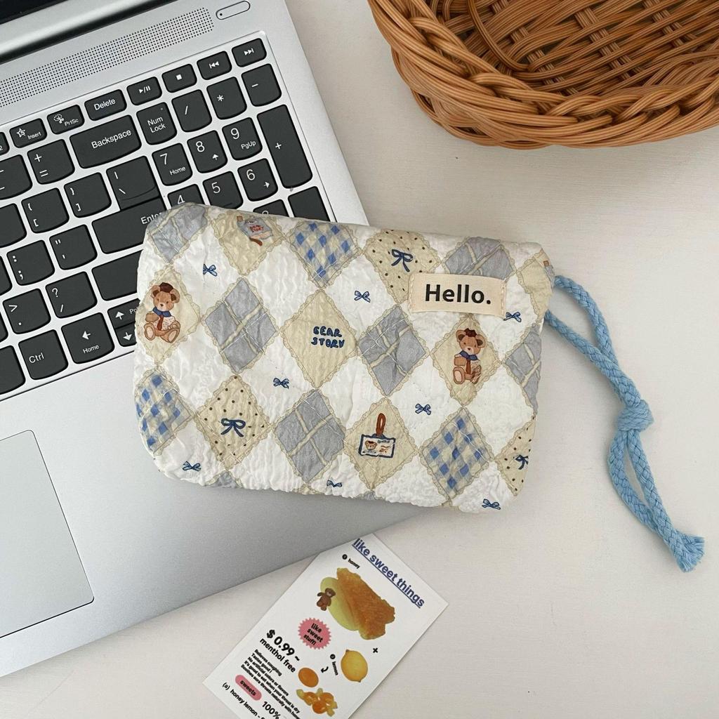 Милый стеганый кошелек для монет: Женская мини-сумка для помады, хранения всякой всячины и держатель для карт 2025