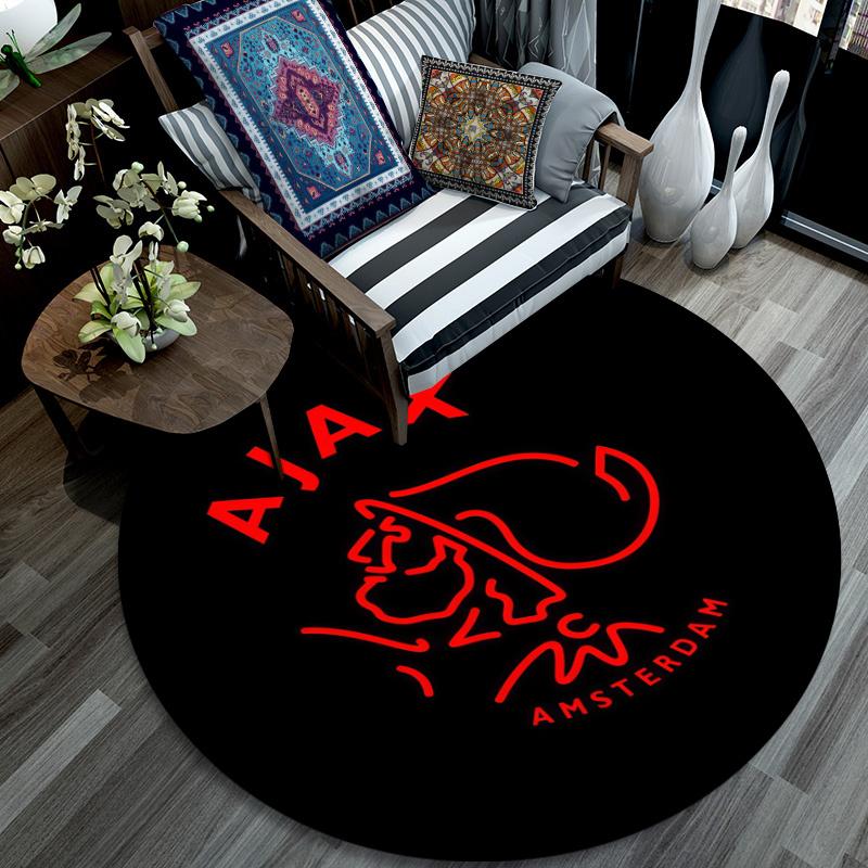 AFC Ajax pattern round rug,Carpet Rug for Living Room Bedroom Playroom ,Non-slip Floor Mat,Holiday Gifts and Birthday Gifts.
