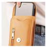 PU Leather Double Layer Mobile Phone Waist Bag for Men - Slim, Multifunctional Vertical Belt Bag for Construction Work